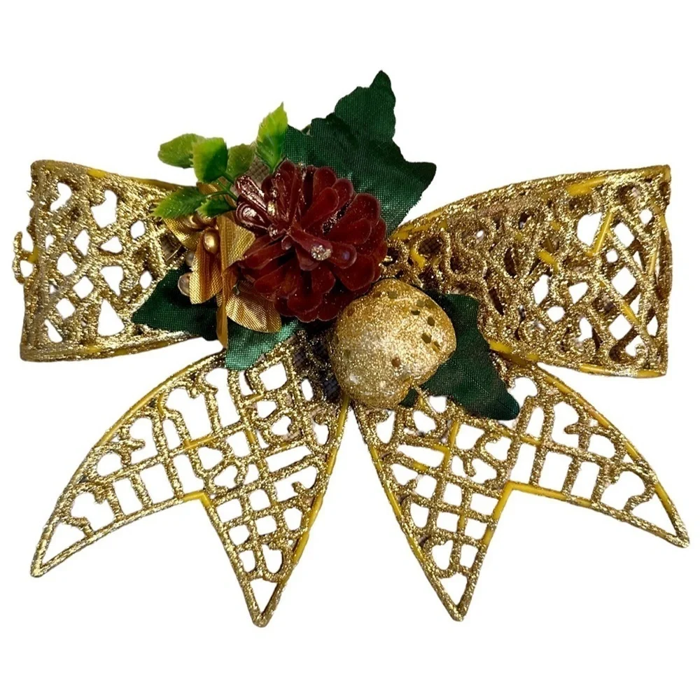 Gold Glittery Christmas Bows